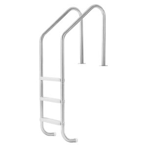 Scaletta per Piscina a 3 Gradini con Doppio Corrimano, Antiscivolo, in Acciaio Inossidabile Resistente, Capacità di Carico 120 kg, Materiale Plastico - Product Image 1