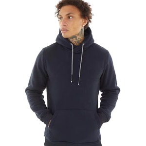 Sweat-shirt à capuche premium pour hommes, style streetwear, avec logo personnalisé, en coton épais, vente en gros, bleu marine, à fermeture éclair, coupe classique - Product Image 5