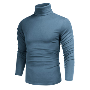Custom <b>Logo</b> Mens Turtle High Neck Shirt Stretchable Cotton polyester Fabric Long Sleeve Men Tee Fashionable Casual Streetwear - Product Image 1
