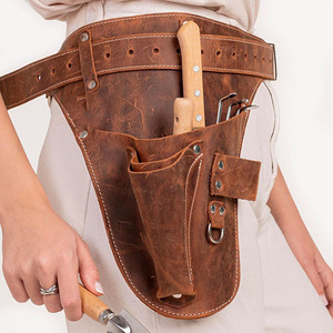 Cinturón de herramientas de cuero personalizado al por mayor para floristas, organizador profesional de jardinería, bolsa de cintura duradera, ajustable, con múltiples bolsillos, en venta. - Product Image 2