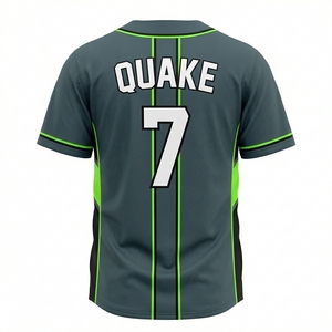 Camiseta de béisbol personalizada sublimada, transpirable, de poliéster, estilo abotonado para jugadores de liga. - Product Image 2