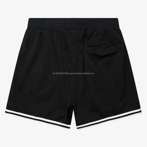Custom Black <b>White</b> Stripe Double Mesh Basketball <b>Shorts</b> No logo Elastic Waist Drawstring <b>Men</b> Gym Running <b>Shorts</b> - Product Image 2