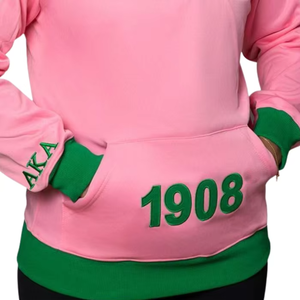 Sudadera con capucha y cremallera de un cuarto AKA para mujer, bordada, de forro polar, personalizada para hermandades, ropa universitaria, rosa - Product Image 3