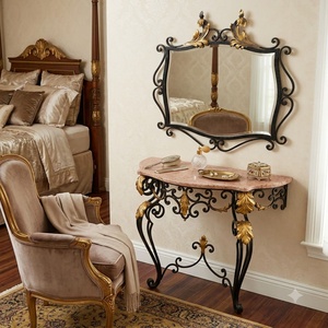Table console KHP en fer forgé victorien, sur mesure, style antique, avec base en métal pour meuble de salon - Product Image 3