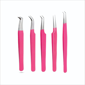 Pince à épiler en acier inoxydable à pointe fine pour cils, applicateur avec logo personnalisé, en vrac - Product Image 6