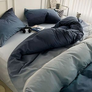 Gradient Blue 3PCS Duvet Cover <b>Set</b> Galaxy Space Queen Size <b>Comforter</b> with Zipper Closure 1 Duvet + 2 Pillowcases - Product Image 3