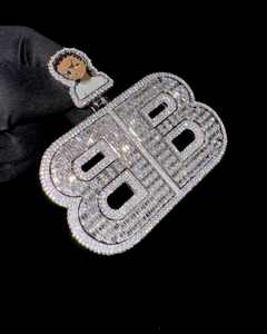 Pendentif personnalisé en émail avec moissanite taille brillant en argent 925, bijoux hip-hop de luxe haut de gamme certifiés - Product Image 2