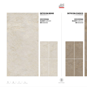 กระเบื้องพอร์ซเลนลายเซ็นร่วมสมัย ขนาด 60x120 ซม. 600x1200 มม. 24x48 นิ้ว ผิวมันเงา ขนาดใหญ่พิเศษ คุณภาพพรีเมียม สำหรับตกแต่งภายใน - Product Image 1