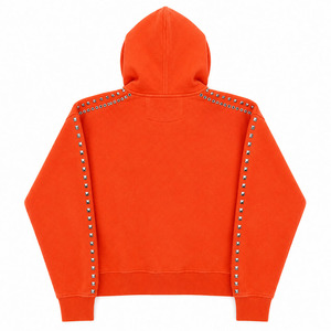 Sudadera de Algodón Grueso con Cierre y Pedrería, Estilo Vintage, Lavado Ácido, para Otoño, Moda Urbana, Ecológica, Calidad Premium - Product Image 2