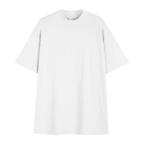 Casual T-shirt Men's 280g Heavyweight Cotton <b>Acid</b> Wash Solid Wide Rib Small Neckline Loose Large <b>Dropped</b> Shoulders Short Sleeves - Product Image 3