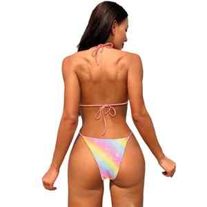 Maillot de bain style glamour orné d'impressions par sublimation, tenue de soirée piscine scintillante, bikini de plage pour femme - Product Image 3