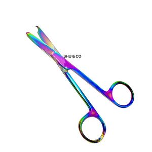 Tijeras Spencer Stitch de Acero Inoxidable con Recubrimiento de Titanio Multicolor Arcoíris, Instrumento Médico para Retirar Suturas Quirúrgicas, OEM - Product Image 1