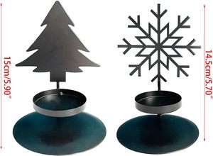 Portavelas Navideño Moderno de Metal con Diseño de Copo de Nieve, Ecológico, Personalizable, Duradero, Blanco, para Uso en Interiores y Exteriores - Product Image 3