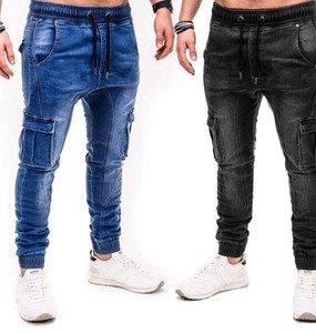 Pantalon en jean stretch respirant pour homme, coupe droite, effet délavé au laser, design de créateur, vente en gros directe usine, meilleur prix, mode personnalisée, OEM, prix abordable - Product Image 1