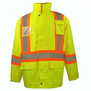 Orange Colored Reflective Softshell <b>Waterproof</b> Safety Jackets Hi Visibility Traffic Security Construction <b>Work</b> Wear Jackets - Product Image 6