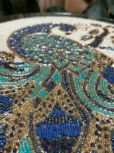 Embroidered Peacock <b>Table</b> <b>Runner</b> Bohemian Home Decor Animal Pattern Durable Multi Color Design - Product Image 2