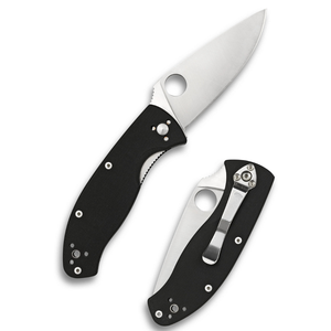 Navajas Plegables con Empuñadura Negra y Hoja Plateada de Corte Liso, Orificio Circular para el Pulgar, Mecanismo de Apertura Suave y Clip Portátil - Product Image 2