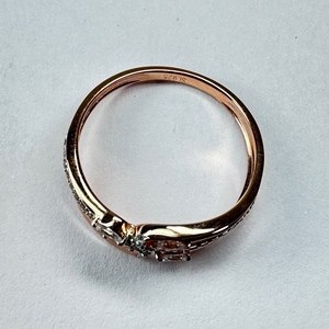 Anillo de Diamantes Cultivados en Laboratorio, Corte Marquesa y Redondo, en Oro Rosa de 9K |   Joyería Fina para Mujer de 0.48 CT - Product Image 4