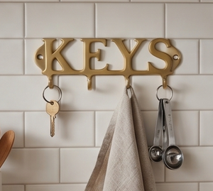 Modern Key Letter Coat <b>Hooks</b> Mirror Polished Aluminum Sleek Perfect For Stylish Home Key Racks And Organizers - Product Image 2