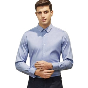 Chemise décontractée en popeline rayée de qualité supérieure pour hommes, 100 % coton, anti-boulochage, options de taille et de couleur, ODM - Product Image 1