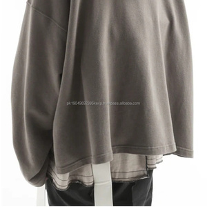 DEC Oem Custom Logo Hoodies&Sweatshirts Winter <b>Wool</b> Elastic Drawstring Decorates Sleeve Hem Raw Edge Bottom Hoodie Mens - Product Image 5