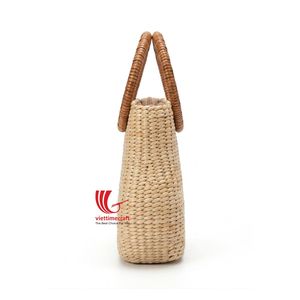 Sac cabas en paille avec fraises brodées, poignée ronde, style bohème, sac à main de plage léger pour femme - Product Image 3