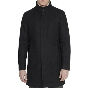 Men's Winter Long <b>Coat</b> Stand Collar Jacket Classic Casual Outerwear With Button Front And Functional Side Pockets - Product Image 1