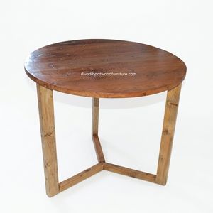 <b>Rustic</b> Handmade Wood <b>Coffee</b> <b>Table</b> Reclaimed Boat Wood Antique Finish Round Top Indoor Outdoor Living Room Furniture - Product Image 2