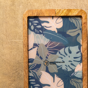 Round Mango Wood Epoxy Resin Serving <b>Tray</b> with Bird Floral Design Decorative Wooden Food Storage <b>Tray</b> for <b>Kitchen</b> Dining Home - Product Image 5