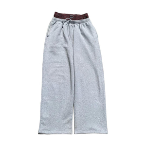 <b>Wholesale</b> Acid Wash Jogger Flare Men's Pants Washed Streetwear Polyester/Cotton Wide Leg <b>Flared</b> <b>Sweatpants</b> Casual Style OEM - Product Image 1