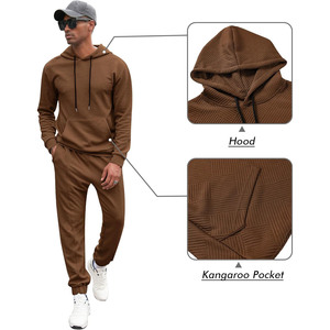<b>Men</b> <b>Summer</b> Sportswear Tracksuit Soft Knitted 100% Cotton Breathable Comfortable Fit Hooded <b>Jacket</b> Elastic Pants Lightweight - Product Image 3