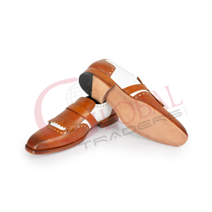 Chaussures décontractées en cuir pour hommes, fabriquées à la main, design tendance, 2 couleurs, fabrication artisanale - Product Image 1