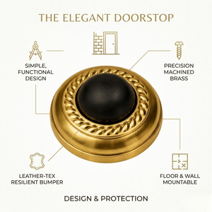 ชุดอุปกรณ์ประตูทองเหลืองแท้เคลือบผิวโบราณอย่างสวยงาม |   ตัวกันกระแทกประตู, ตะขอ, ตัวล็อคสำหรับเด็ก และอุปกรณ์ประตูคุณภาพพรีเมียมที่ทนทาน - Product Image 5