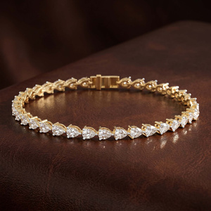 Stylish And Trendy 18k <b>SOLID</b> <b>Gold</b> White <b>Gold</b> Serene Pear Lab Diamond Tennis Bracelet IGI Certified Vs1 Quality Bracelet For Girl - Product Image 3