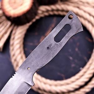 Lame vierge en acier à haute teneur en carbone pour couteau à lame fixe, composant de kit de bricolage, vente en gros en vrac, prêt pour l'assemblage de la poignée, approvisionnement direct usine pour couteaux - Product Image 5