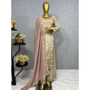 Conjunto Dupatta inferior superior para mujer de diseñador con bordado - Product Image 4