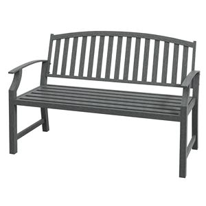 Panca da Giardino in Acciaio Grigio da 46 Pollici con Telaio a Doghe, Stile Rustico/Moderno per Esterni, Patio, Parco, Veranda, Prato, Terrazza, per Cortili di Centri Commerciali - Product Image 1