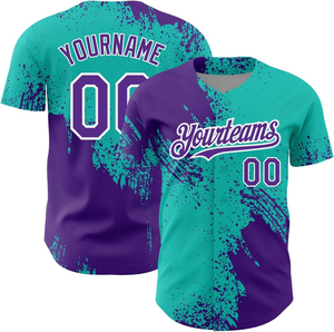 Camiseta de Béisbol Personalizada para Hombre, Venta al por Mayor, Camisas de Manga Corta con Botones, Uniformes Deportivos Hip Hop, Tallas Grandes, Transpirables, Anti-UV - Product Image 5