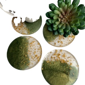 Sous-verres en résine de luxe faits à la main personnalisés tampons carrés de couleur personnalisables pour ensemble de Table de cuisine meilleur sous-verre promotionnel - Product Image 6