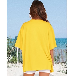 T-shirt décontracté pour femme, imprimé numérique, 100 % coton, manches courtes, grande taille, épaules tombantes, confortable, fabriqué au Bangladesh – Meilleure vente - Product Image 6