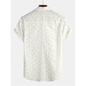 Camisas hawaianas de manga corta para hombre, camisas masculinas de poliéster en blanco con estampado personalizado, ropa de playa informal de talla grande de alta calidad - Product Image 2