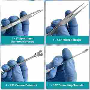 Kit de dissection avancé - 37 pièces au total. Instruments en acier inoxydable de haute qualité, parfaits pour l'anatomie, la biologie, porte-aiguilles - Product Image 5