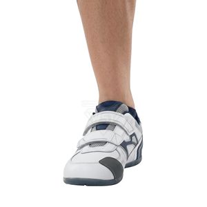 Navy Diagonal Side Stripes Karate <b>Shoes</b> Double <b>Hook</b> Loop Utility Straps Secure Fit Indoor Dojo Martial Arts Training <b>Shoes</b> - Product Image 2
