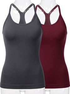 Women <b>Tank</b> <b>Top</b> Racerback Sleeveless Regular Fit Geometric Pattern Breathable Front Yoga Fitness Casual Wear Wholesale OEM ODM - Product Image 4