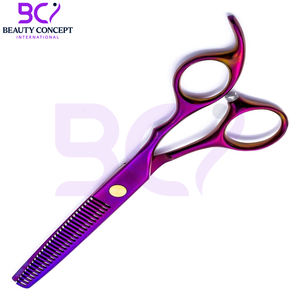 Tijeras de entresacar de doble filo ultraafiladas de acero inoxidable 2026 de alto rendimiento, 6.0 pulgadas, color morado, servicio OEM ODM - Product Image 4