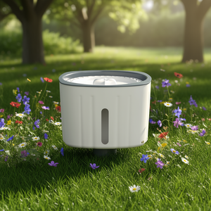 Fontaine à eau pour oiseaux Fuente Flower Bird Bath 2 L blanc gris avec perchoir et trou de drainage pour usage extérieur - Product Image 3