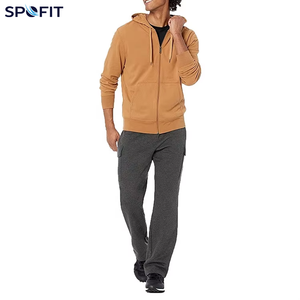 2026 Wholesale Customised Hooded <b>Zip</b>-Up <b>Sweatshirt</b> Regular Fit Solid Color Fleece Casual Autumn Wear - Product Image 1