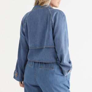 Chaqueta Vaquera Gótica Premium OEM para Mujer, con Botones y Cinturón, Ajuste Personalizado, Impermeable, Transpirable, para Uso Diario - Product Image 6