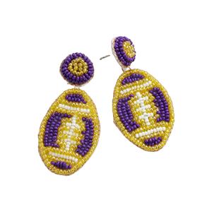 Pendientes Colgantes de Plata con Diseño Floral Intrincado Hecho a Mano con Cuentas para Mujeres Aficionadas al Béisbol, Ideales para el Día del Partido y Fiestas al Aire Libre - Product Image 4