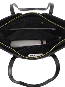 Black PU Leather <b>Tote</b> <b>Bag</b> Solid Color Open Closure Minimalist Style Daily Use Custom Logo Brown PU leather <b>tote</b> <b>bag</b> Waterproof - Product Image 4
